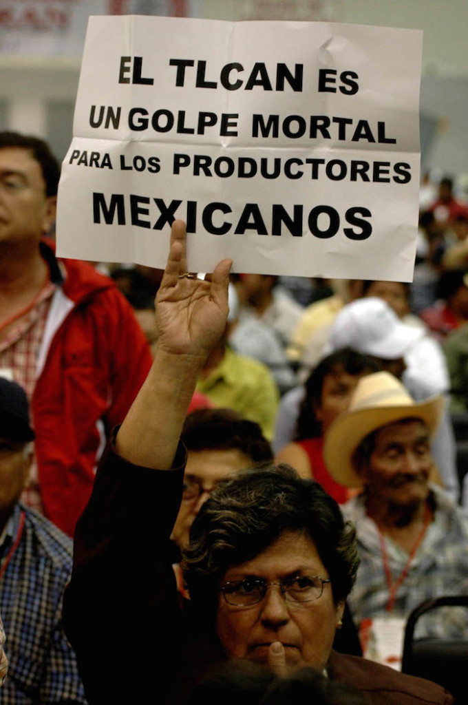 Campesinos contra el TLCAN. Foto: Cuartoscuro